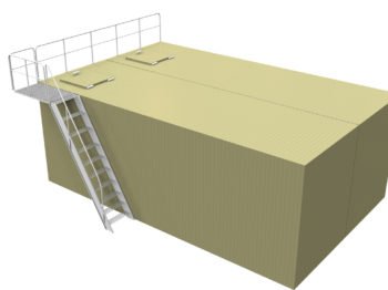 Ugunsdzēsības rezervuārs ar kāpnēm