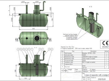 eļļas un naftas atdalītāji grafiskais zīmējums