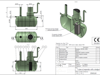 eļļas un naftas atdalītāji grafiskais zīmējums