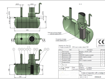 eļļas un naftas atdalītāji grafiskais zīmējums