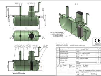 eļļas un naftas atdalītāji grafiskais zīmējums