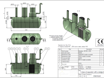 eļļas un naftas atdalītāji grafiskais zīmējums