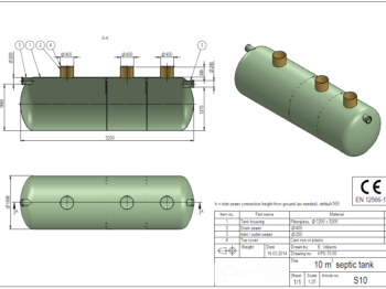 kanalizācijas septiķis rasējums