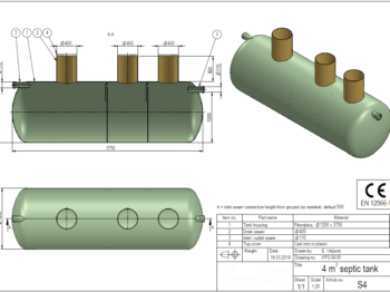 kanalizācijas septiķis rasējums