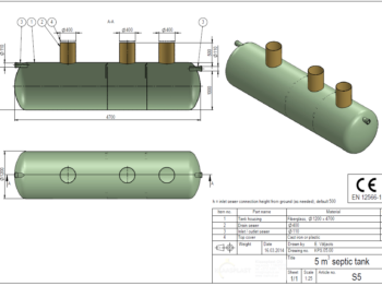 kanalizācijas septiķis rasējums