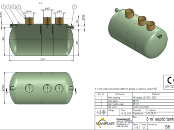 kanalizācijas septiķis rasējums