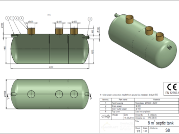 kanalizācijas septiķis rasējums