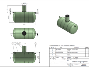 smilšu atdalītājs grafiskais zīmējums